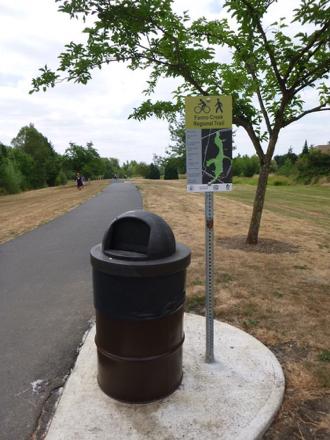 Signage: Fanno Creek Trail shared with bicyclists and pedestrians